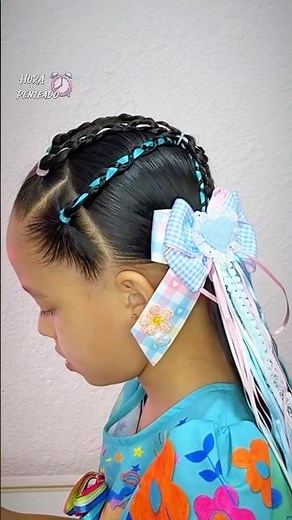 Penteado com fita de cetim | festa junina