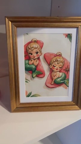 Retro Mermaid Wall Art, Vintage Kitsch Print, Coastal Beach Decor, Mid Century Illustration (5x7) - Etsy