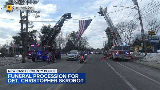 Funeral procession honors life of New Castle County Police Detective Chris Skrobot