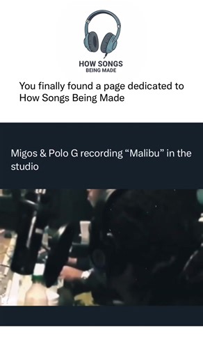 how songs being made on Instagram: "Migos and Polo G recorded *Malibu* during 2021 studio sessions, blending Atlanta trap energy with Chicago melodic rap. The artists focused on clean, confident vocal takes, layering adlibs and flows naturally. Both relied on real performance, timing, and tone rather than heavy autotune, letting chemistry and delivery drive the song’s intensity and cohesion. *Malibu* was released in 2021 and quickly gained streaming traction, showcasing the collaboration between