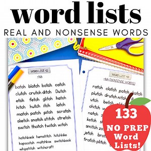 Decodable Phonics Word Lists - Real & Nonsense - Orton Gillingham Lesson Plans