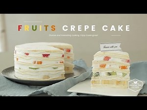 🍊생과일 크레이프 케이크 만들기🍌 : Fruits Crepe Cake Recipe - Cooking tree 쿠킹트리*Cooking ASMR