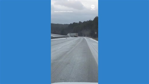 Semi-trailer truck crashes on icy Alabama highway