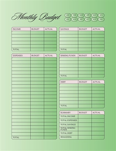 Monthly Planner Template | Clean Minimal Layout | Printable Undated PDF - Etsy