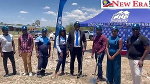 Housing… The National Housing Enterprise (NHE) today broke ground for the construction of 172 houses at Nkurenkuru, Kavango West. NHE’s executive for Infrastructure Development, Thomas Shilongo officiated the event. Video: John Muyamba | New Era Newspaper