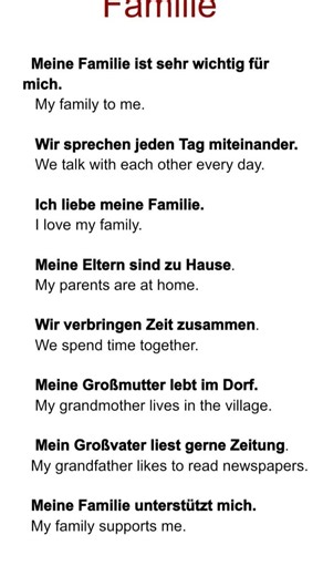 Learn simple German sentences about family in an easy way 🇩🇪