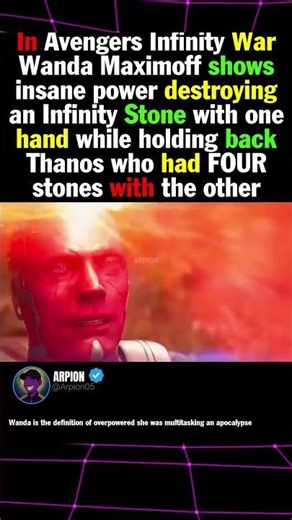 In Avengers Infinity War Wanda Maximoff shows insane power destroying an Infinity Stone with one han