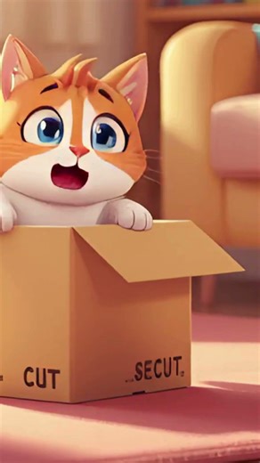 Cat Got Stuck in a Cardboard Box! #shorts #shortvideo