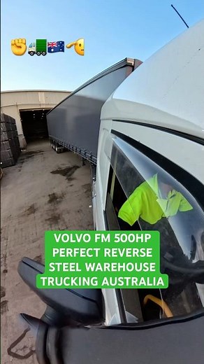 VOLVO FM 500HP Curtainsider Semi Truck Reversing into Steel Warehouse Shed. Trucking Life Australia.