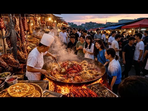 Incredible Food! Hidden Mega City Night Market in China | Street Eats