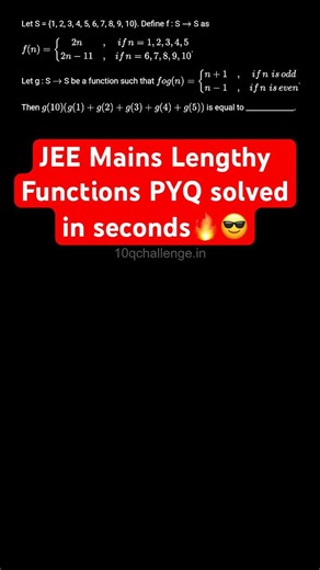 JEE Mains Lengthy Functions PYQ solved in seconds🔥 Best IITJEE Maths Problems #shorts