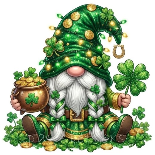 Whimsical St. Patrick's Day Gnome Clipart: Lucky Gnome Graphics (digital Download - 10 Jpgs) - Etsy