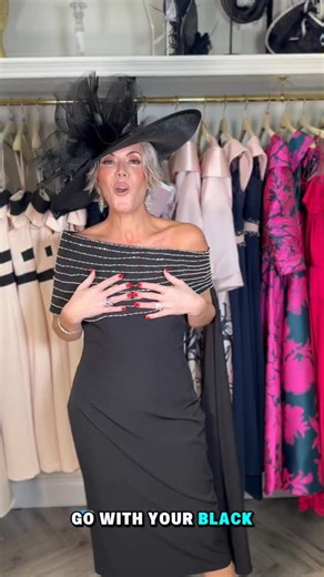 Black-Tie Glamour for 2026 Black tie is trending in a big way ❤️ A sleek black dress, cut to absolute perfection to flatter every curve, with a sparkling diamanté-trim Bardot collar that beautifully covers the arms while adding that touch of elegance Sassy, and blinking fabulous, this is the outfit that turns heads the moment you walk in. Perfect for evening weddings, black-tie celebrations and glamorous “I do” moments. Limited sizes available !!! once it’s gone, it’s gone. 🫶 black tie mother o