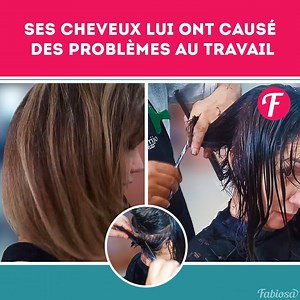 Elle n'arrivait pas à apprivoiser ses cheveux têtus mais le styliste lui a fait une coupe élégante et facile à entretenir. | Femme Heureuse