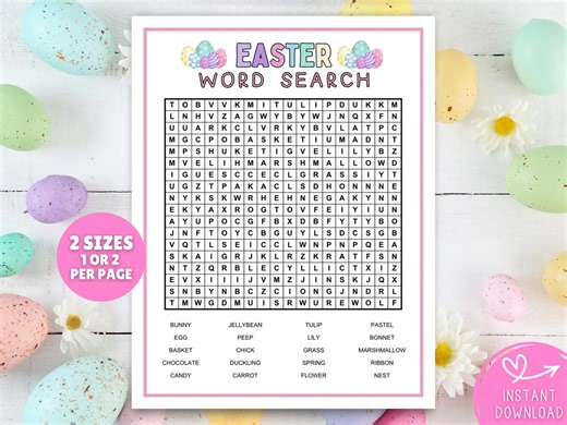 Easter Word Search Printable, Easter Game for Kids, Easter Party Activity, Easter Classroom & Family Worksheet - Etsy