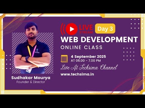 📢 Free Web Development Course | Day 3: HTML Explained | 💻 Live Coding by Techsima #summertraining
