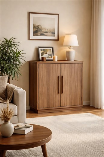 Walnut Sideboard Cabinet With Doors Modern Storage Console Buffet for Entryway Living Room Kitchen - Etsy