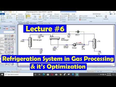 Lecture #6:-Refrigeration system in gas Processing plant & it's optimization (ASPEN HYSYS Tutorials)
