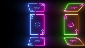 Neon Playing Card Animation On Black Background Use For Poker Casino Video MP4 Template Free Download - Pikbest