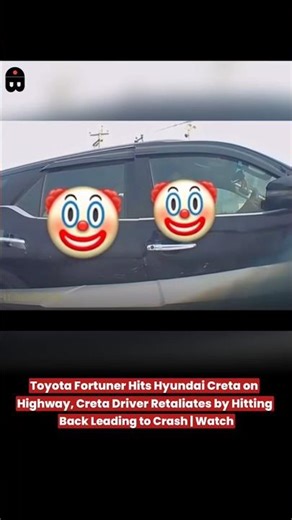 Fortuner Hits Hyundai Creta on Highway, Creta Driver Retaliates by Hitting Back, Leading to Crash
