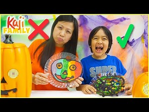 Halloween Pancake Art Challenge! Spin the Mystery Wheel Ryan vs Mommy!