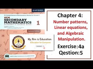 Exercise 4a Questions 5 (Number Patterns) – Math Class 6 Army Public School (APS).
