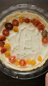 This cherry tomato tart is sure to impress at your next dinner party 🍅 Full recipe on our website! Link in comments 💻#tomatodish #chefrecipes #summerrecipe #tart #tartrecipe | 12 Tomatoes