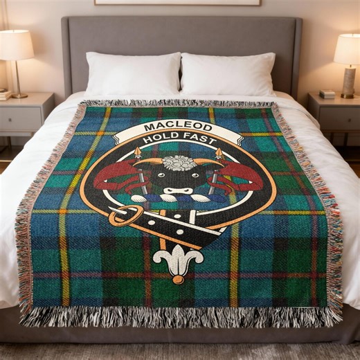 Macleod Clan Tartan Woven Blanket, Scottish Heritage Family Crest, Heirloom - Etsy