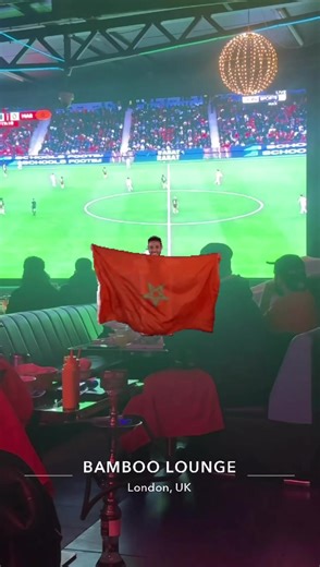 Morocco Fans Celebrate at Bamboo Lounge in London