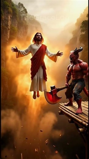 Devil's axe vs Jesus' power 🪓 예수님 #기적 #반전 #사이다 #참교육 #악마 #아멘 #Jesus #Miracle #Amen