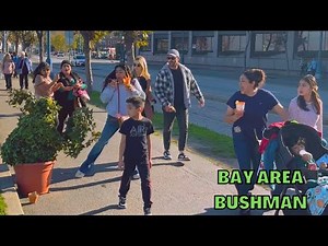 Bushman prank in San Francisco, California: Tourists running and screaming for their lives!
