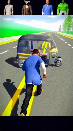 All characters 🆚 auto rikshaw challenge in INDIAN BIKE DRIVING 💥 3D #shorts #gaming #challenge #gta