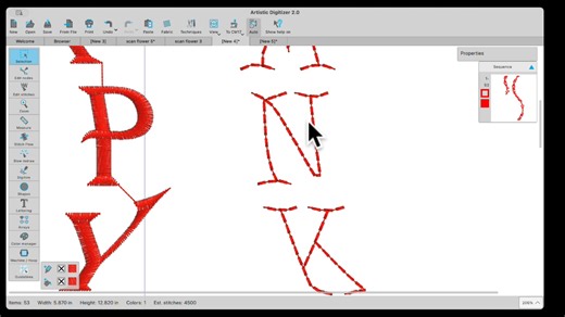 Join Janome Educator Anne Hein for a look at some of the changes to the Text/Lettering tab and more in Artistic Digitizer V2.0 #verticletext #spacing #convertobjecttooutline #changecolors #breakapart | Janome Sewing Machines