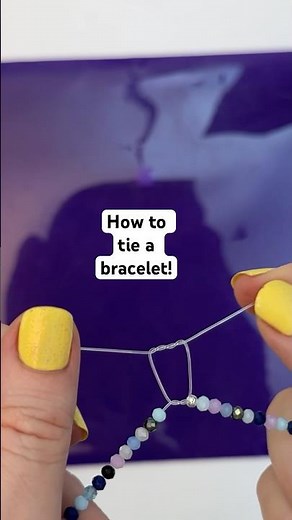 How to tie a bracelet! Strong elastic beaded bracelet knot - stretch cord