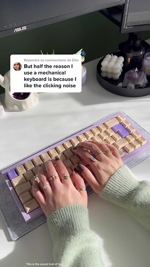 Réponse à @Ellie Maybe this will do, poppy/clacky sounding keyboard ! This is the qk65 custom woth JWK Nebula switches and Drop DCX keycaps ! #keyboard #keebtok #satisfyingvideo #customkeyboard #asmr #keyboardasmr #mechanicalkeyboard #keebs