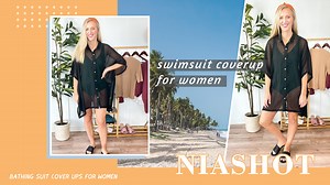 Watch Bathing Suit Cover Ups for Women -- Model in S Color Black on Amazon Live