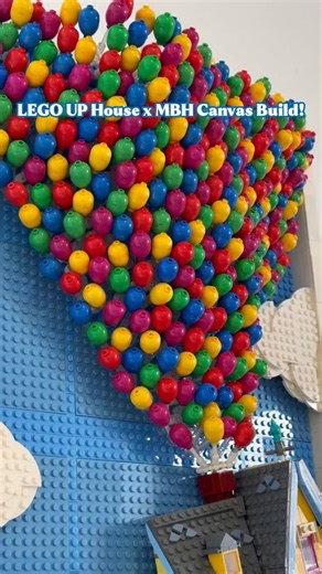 Modern Brick Haus on Instagram: "Adventure is out there! 🎈 I know it looks like the piece was put together in a few hours… but this piece took 6 months! 💪 Putting the house on the canvas was the easy part. Making the balloons look like they were carrying the house by the power of the wind was not easy, but it was fun! . Should we do this piece again on the XL canvas with more balloons???? If we get 1000 Shares, we will double the amount of balloons on a bigger frame! 📌 . #Modernbrickhaus #bri