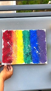 easy rainbow painting using masking tape | Heartwarming Productions