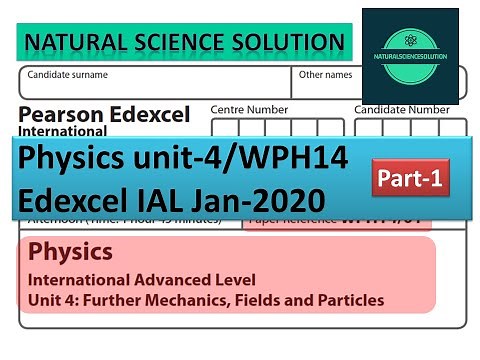 Edexcel IAL physics unit 4 (WPH14) Jan 2020 Part 1