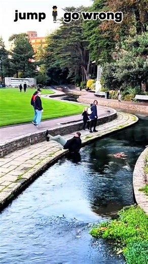 jump go wrong 😇#funny #jump #water #fail #fyp