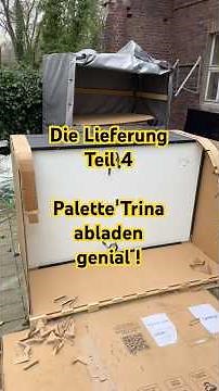 Delivery Part 4 - Unloading the pallet of Trina modules, 450 watts, glass plate on the back