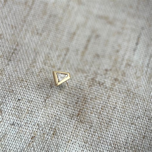 Single Ear Stud With a Triangular Natural Genuine Diamond in 9ct Yellow Gold Screw Back Earring - Etsy India