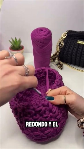 Hize este bolso bucket de trapillo desde cero 🧶💜 | Crochet paso a paso desde casa