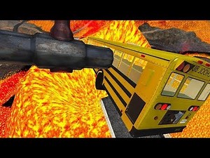 Beamng drive - Open Bridge Jumping Over Hot Volcano ( Sledgehammer Slow Motion Car Crashes )