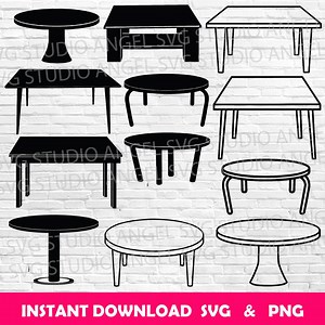 Table SVG Bundle: Living Room Table Clipart (digital Download) - Etsy