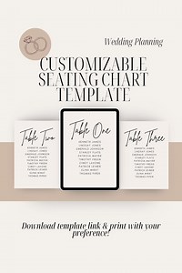 Wedding Seat Chart Card Template - Etsy