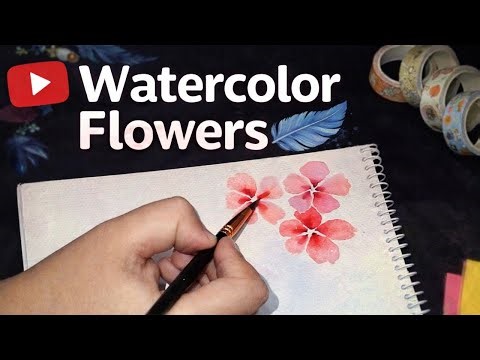 Easy Watercolor Flowers Tutorial 🌸. #flowers #watercolor #art