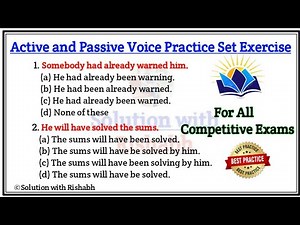Active and Passive voice Practice set | Active and Passive voice exercise | Active and Passive voice