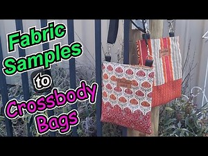 Sew to sell. Crossbody bags made from rescued fabric swatch samples. Easy diy shoulder fabric bags.