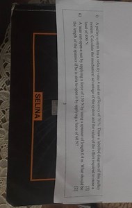 i) A pulley system has a velocity ratio 4 and an efficiency of ... | Filo
